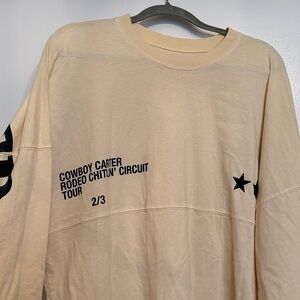 Beyoncé Official Cowboy Carter Tour Cream Spirit Jersey (Long Sleeve Shirt)